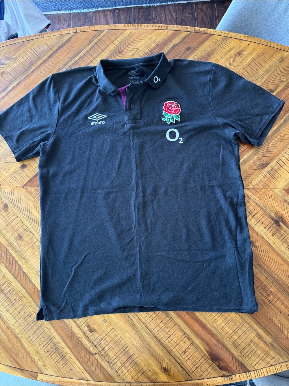 Umbro Men's Black and Grey Polo-shirts